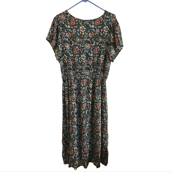 Studio B Bobeau Maxi Green Floral Summer Dress Women's XL - Picture 2 of 8